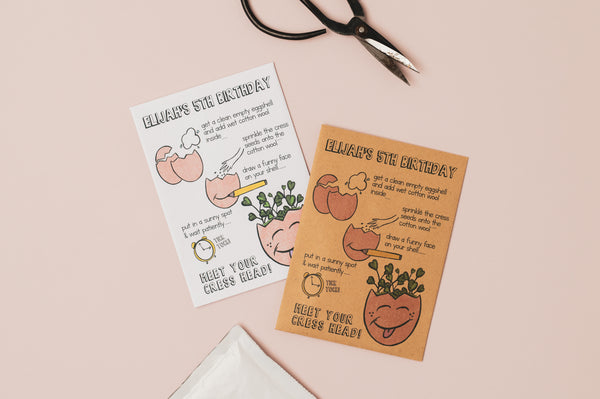 Cress Head Seed Packet Party Favours