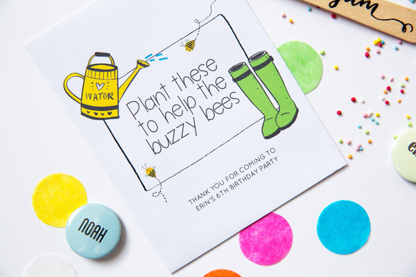 ‘Plant These’ Wildflower Seed Birthday Party Favours