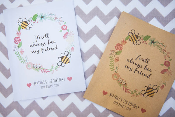 Bee Friendly Wildflower Seed Packet Party Gifts