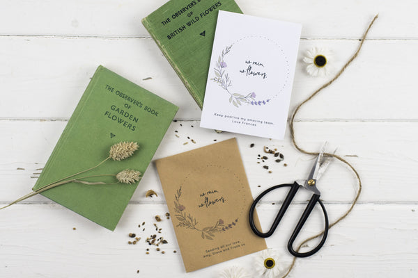 No Rain, No Flowers Personalised Lavender Seed Packet