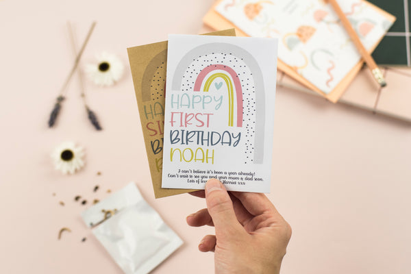 Rainbow Birthday Personalised Wildflower Seed Packet