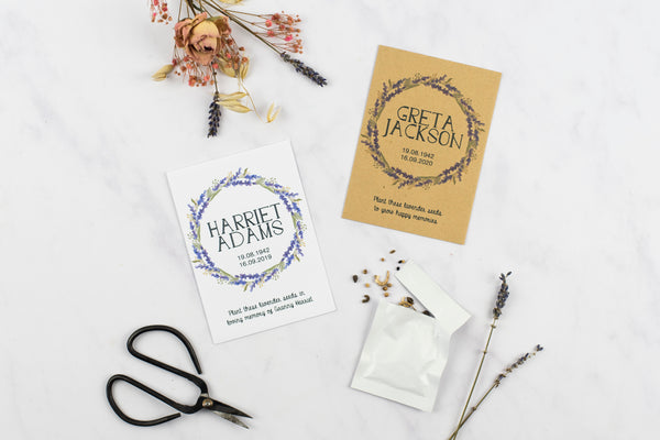 Lavender Wreath Seed Packet Memorial Gift