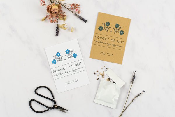 Dainty Forget Me Not Seed Memorial Gift