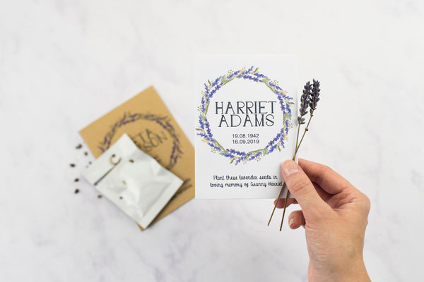 Lavender Wreath Seed Packet Memorial Gift