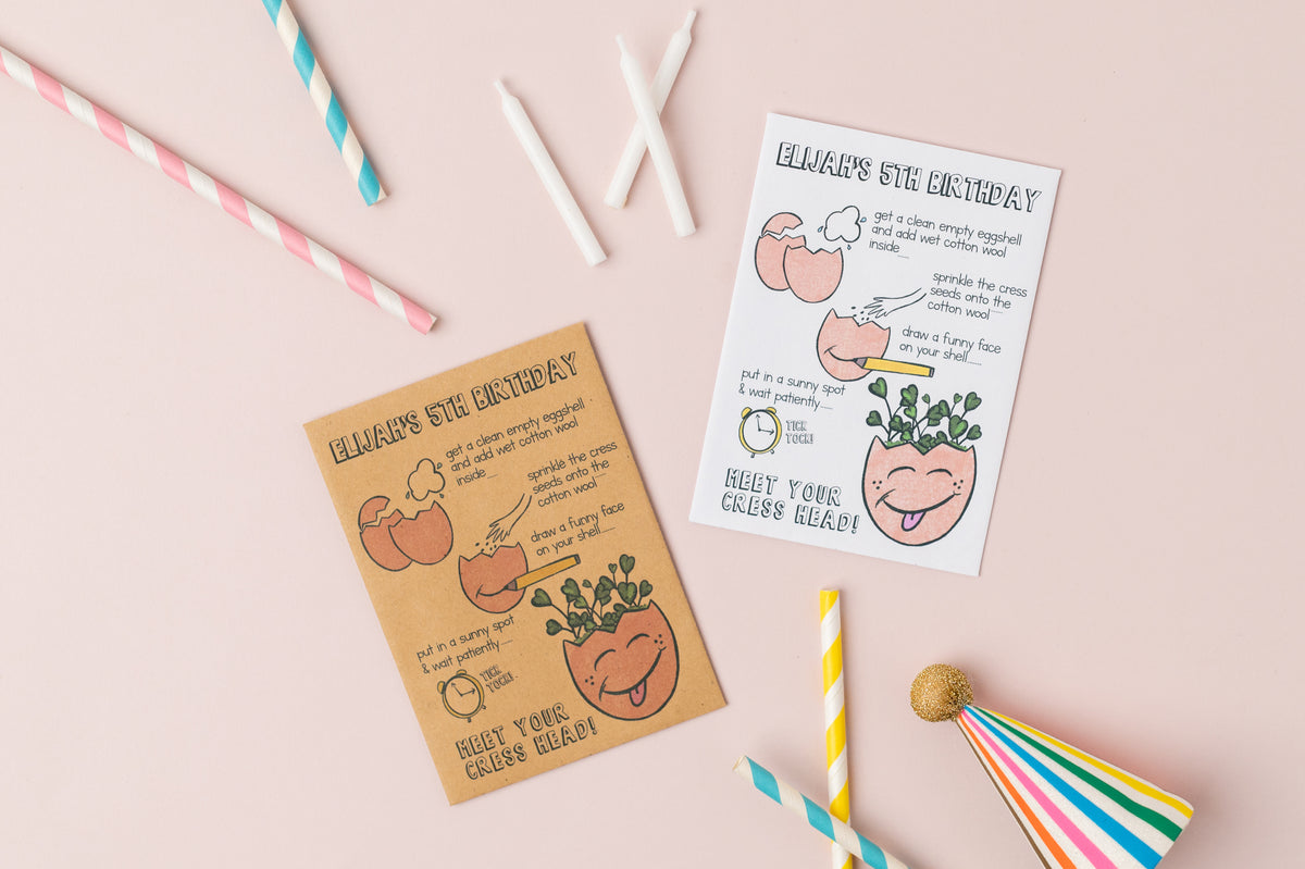 Cress Head Seed Packet Party Favours – The Paper Wild