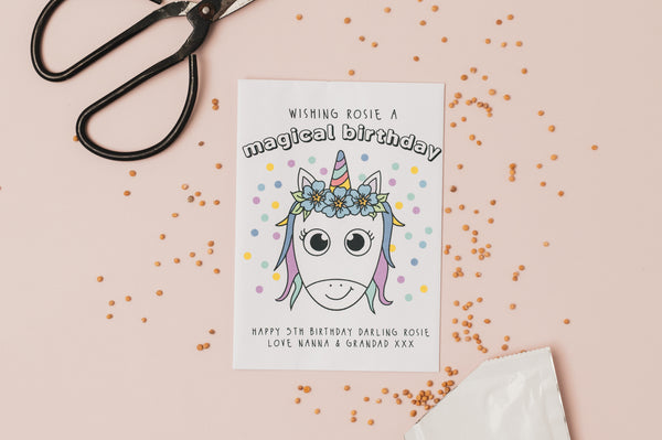 Rainbow Unicorn Seed Packet Party Favours
