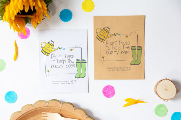 ‘Plant These’ Wildflower Seed Birthday Party Favours