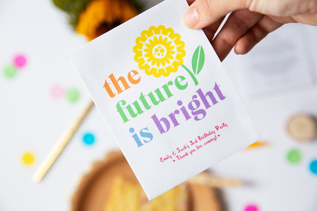 Bright Future Sunflower Birthday Party Favours