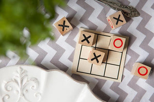 Wooden Box of Noughts & Crosses