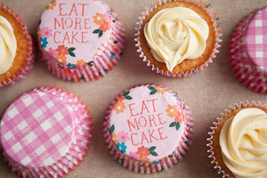 Set of 48 'Eat More Cake’ Cupcake Cases