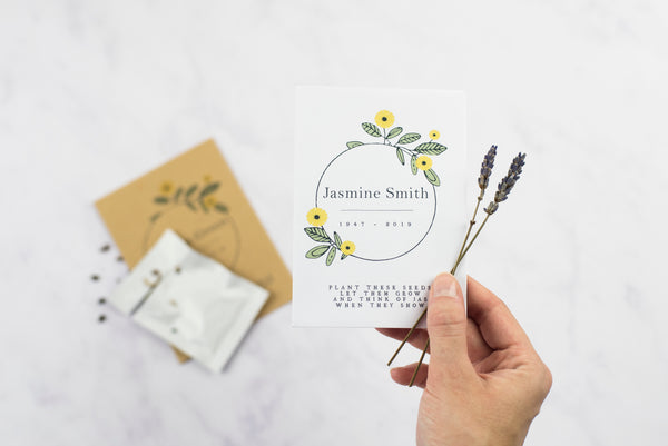 Sunflower Wreath Seed Packet Memorial Gift