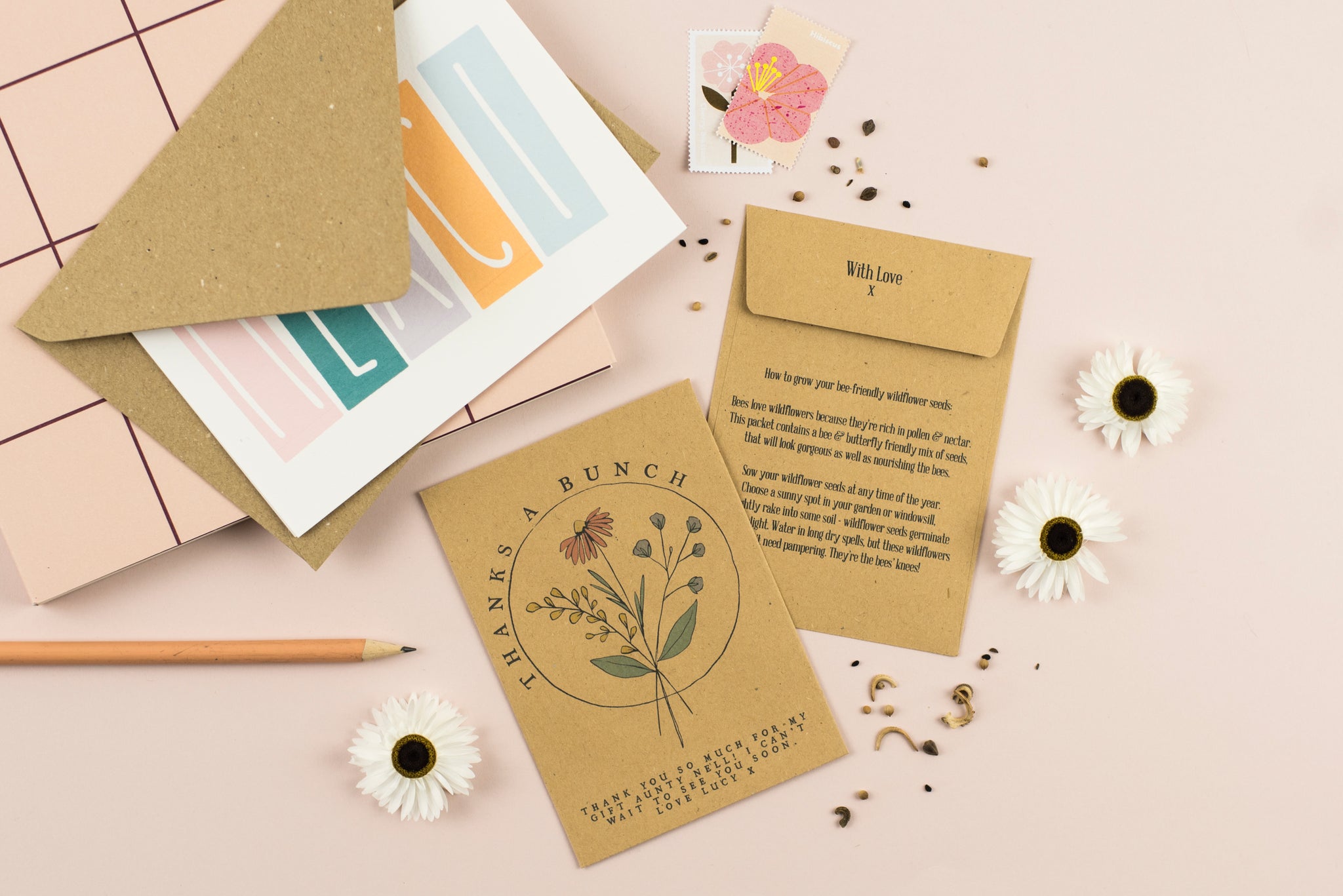 personalised wildflower seeds Thanks A Bunch Personalised Seed Packet – The Paper Wild