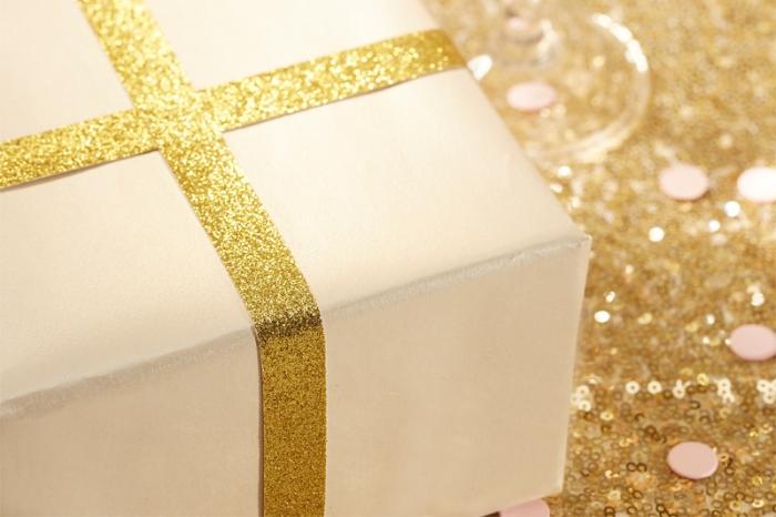 Gillie Ribbons Glitzy Gold Glitter Ribbon – The Paper Wild