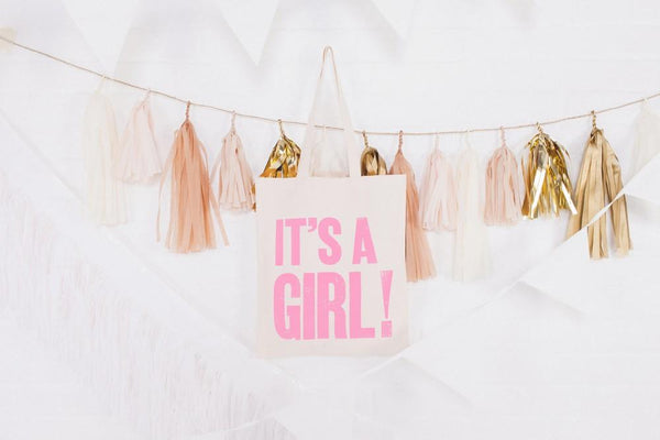 It's a Girl!' Cotton Tote Bag