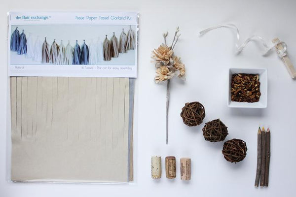 Natural Tissue Paper Tassel Garland Kit