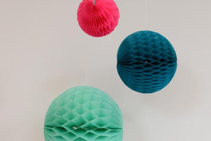 Set of 3 Ocean Tissue Paper Honeycomb Balls