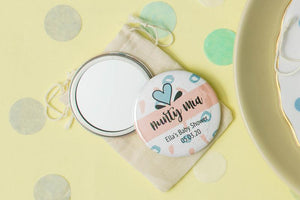Baby Shower Badge Or Pocket Mirror Party Favour