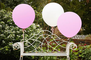 Set of 3 Huge White & Pink Balloons